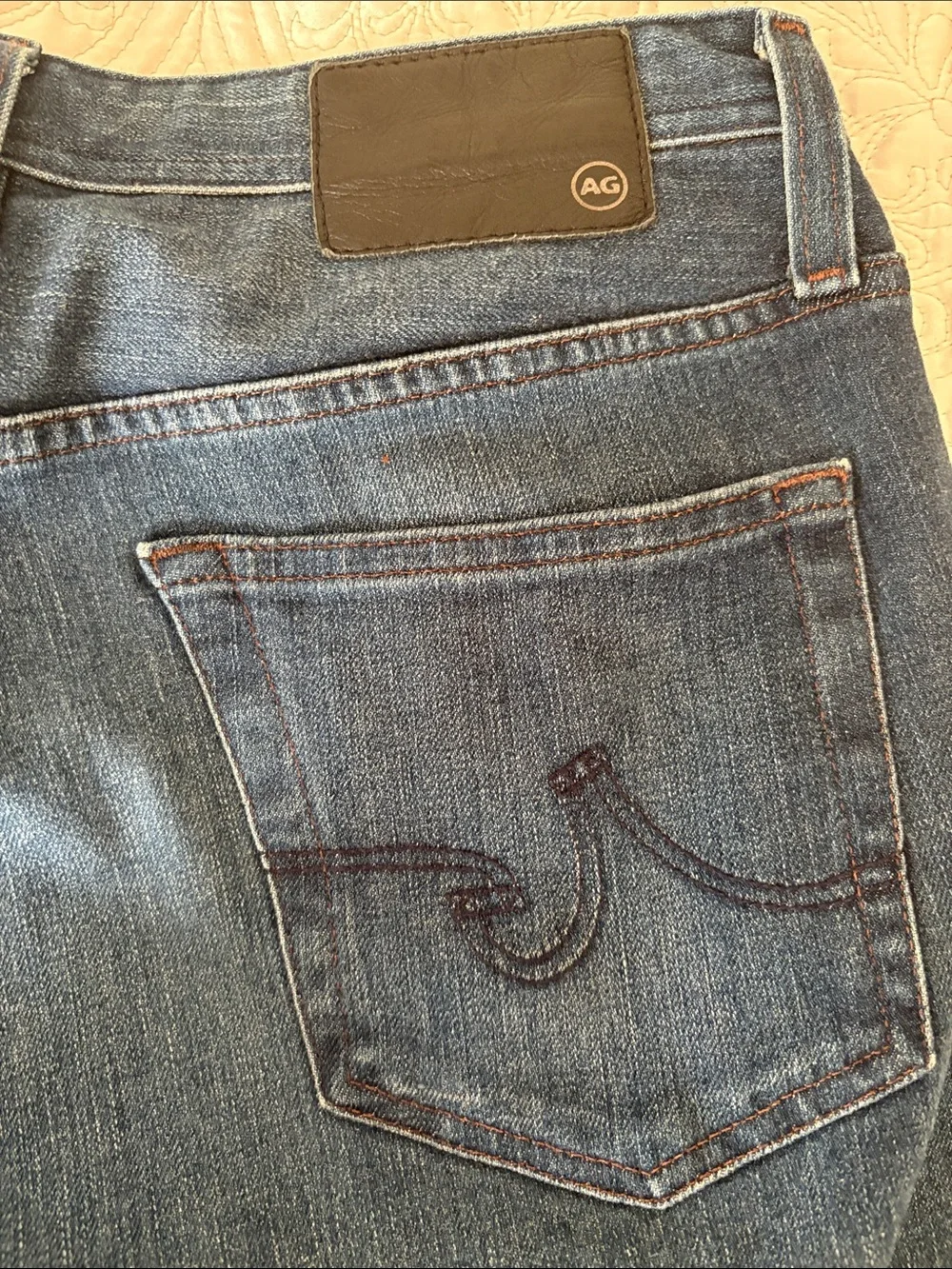 Ag Adriano Goldschmied Men's Straight Jeans in Dark Blue Denim